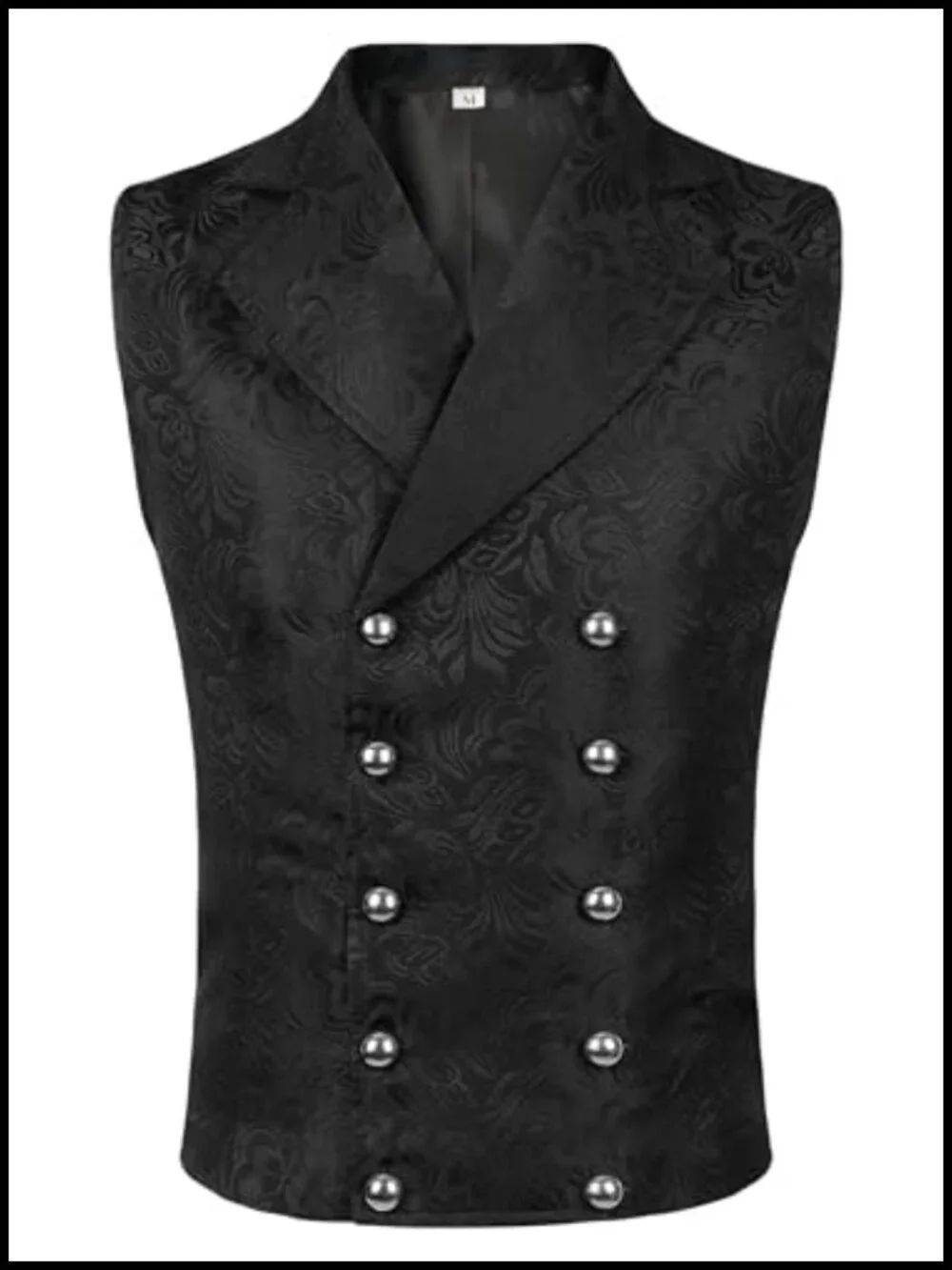 Men's Steampunk Victorian Jacquard Waistcoat Vest Double Breasted Slim Fit